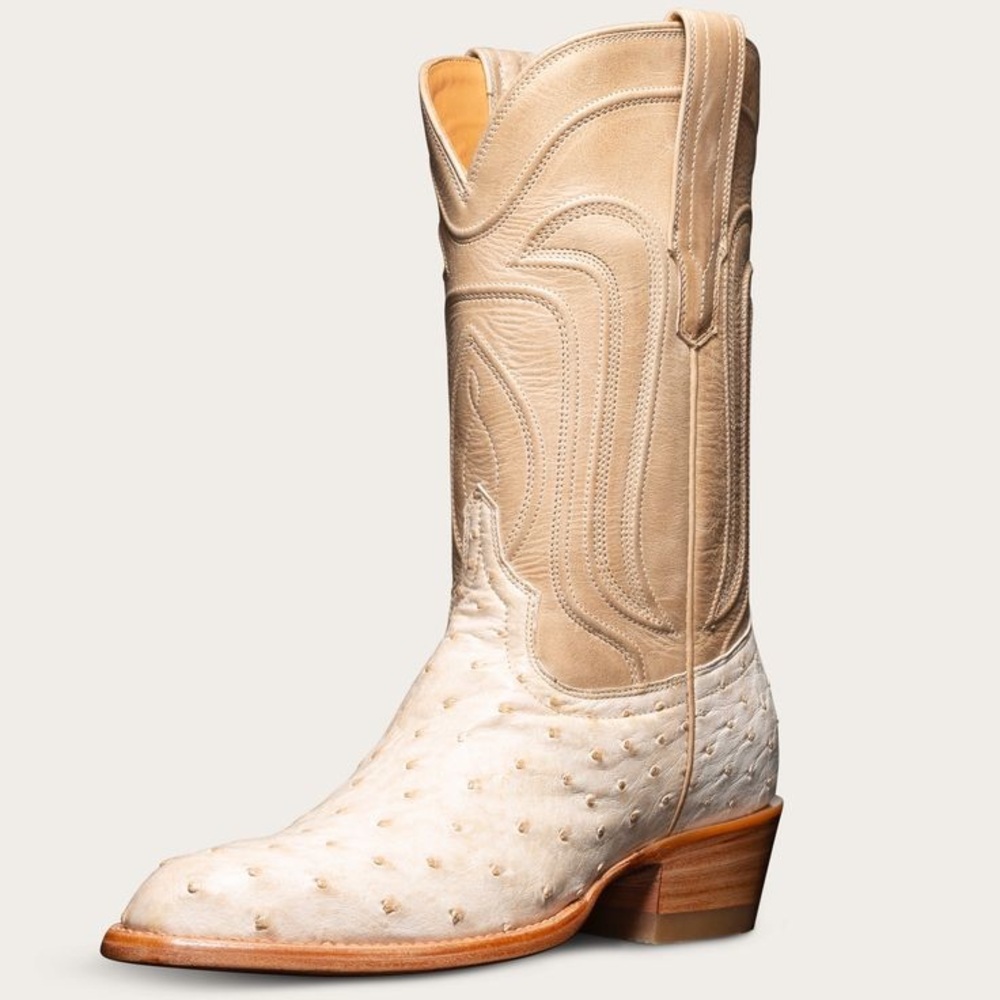 Tecovas Jamie Ostrich Cowgirl Boot in Pearl